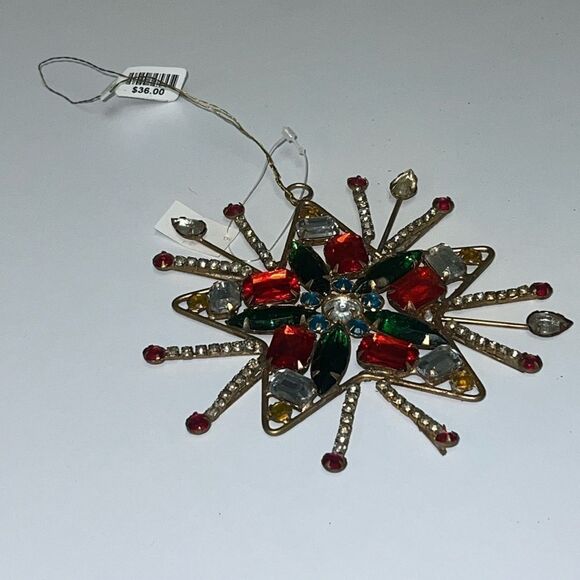 Anthropologie Colorful Beaded Star Ornament - Picture 1 of 3